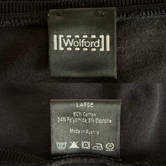 Wolford Hampton Shirt Size Large 51189 V-neck Black Short Sleeves Ribbed Trim - Picture 3 of 5